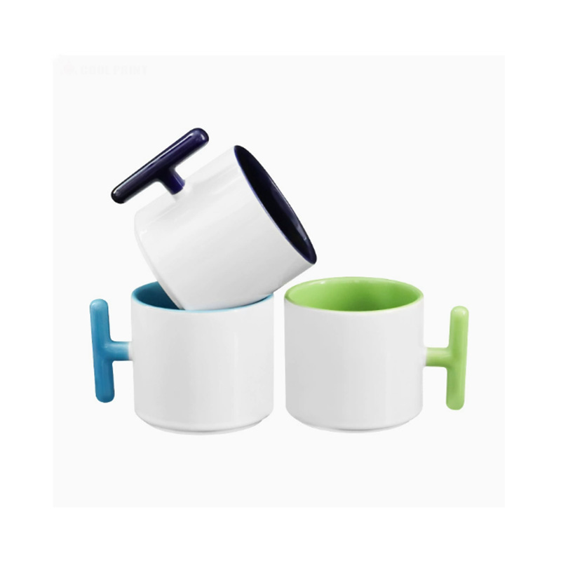 2PCS Creativity T-shaped handl - đánh giá và giá Sublimation Mug White
